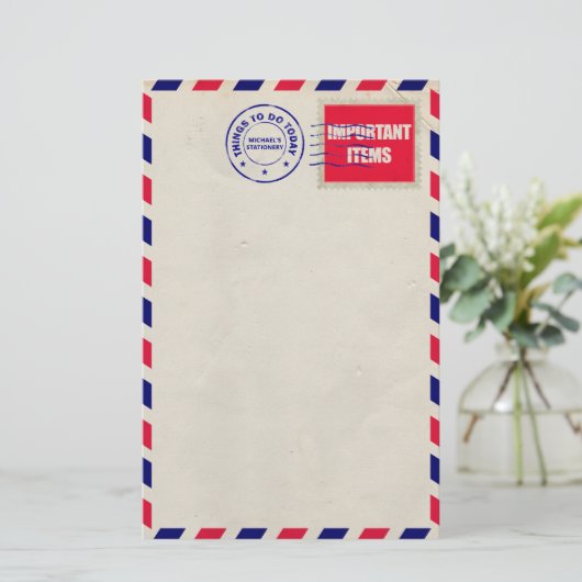 Papeterie Postage par avion (Debout devant)