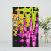 Papeterie Poster d'art Abstrait Neon Glitch Imprimer (Debout devant)
