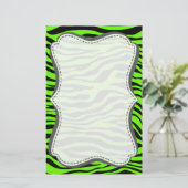 Papeterie Poster de animal vert clair Zebra (Debout devant)
