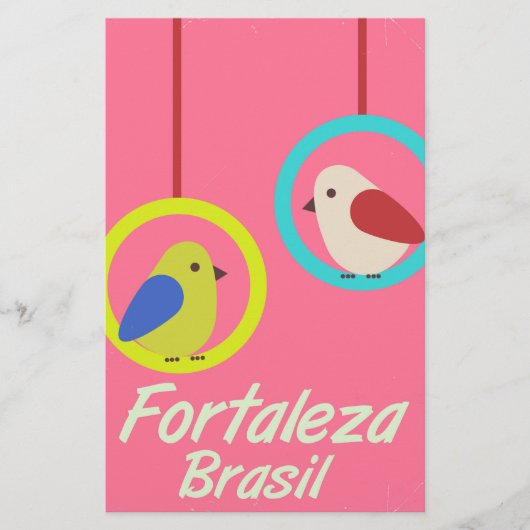 Papeterie Poster de voyage vintage Fortaleza Brésil (Devant)