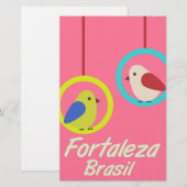 Papeterie Poster de voyage vintage Fortaleza Brésil (Devant / Derrière)