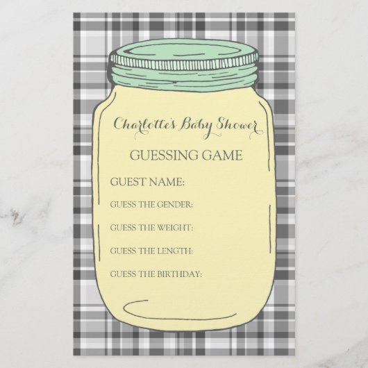 Papeterie Pot de maçon de menthe de jaune de jeu de (Devant)