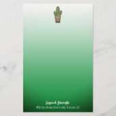 Papeterie Pots Cactus Green Ombre Modèle double face (Devant)