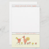 Papeterie Poulet Famille Merci Note Papier (Devant / Derrière)