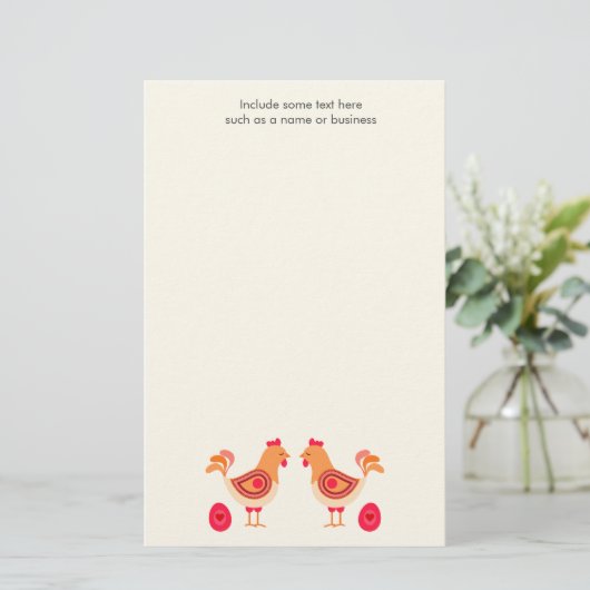 Papeterie Poulets OEufs Vide Papier personnel (Debout devant)