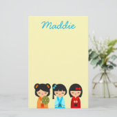 Papeterie Poupées japonaises Cute Kokeshi (Debout devant)