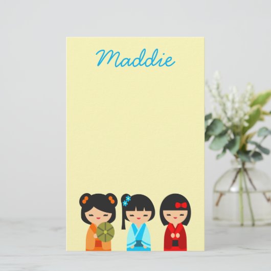 Papeterie Poupées japonaises Cute Kokeshi (Debout devant)