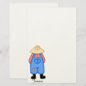 Papeterie pour garçon de campagne personnalisée (Devant / Derrière)