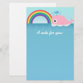 Papeterie Pour les enfants - baleine mignonne de roses pâles (Devant / Derrière)