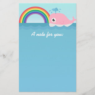 Papeterie Pour les enfants - Baleine rose bébé mignonne avec