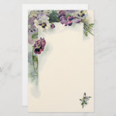 Papeterie pourpre de cru de pensées (Devant / Derrière)