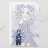 Papeterie pourpre de fée de papillon de tatouage (Devant / Derrière)