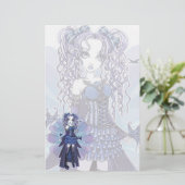 Papeterie pourpre de fée de papillon de tatouage (Debout devant)