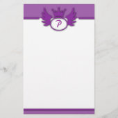 Papeterie pourpre de monogramme de conception (Devant)