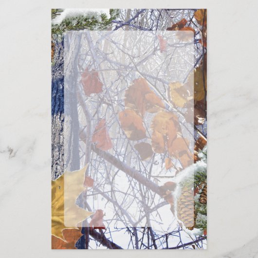 Papeterie Premier style de camouflage hivernal de neige (Devant)