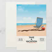 Papeterie Prendre des vacances (Devant / Derrière)