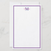 Papeterie Preppy Pink and Navy Blue Simple Monogram (Devant)