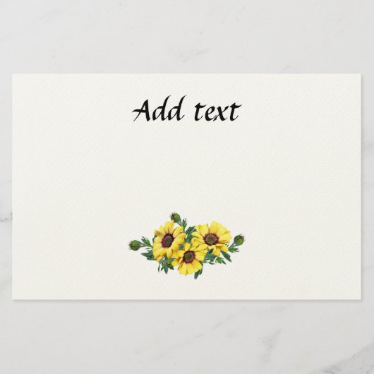 Papeterie Pretty Yellow Sunflower Arrangement template (Devant)