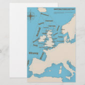 Papeterie Prévisions de navigation des îles britanniques en  (Devant / Derrière)