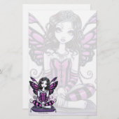 Papeterie Princesse rose gothique Fae Art Stationery de (Devant / Derrière)