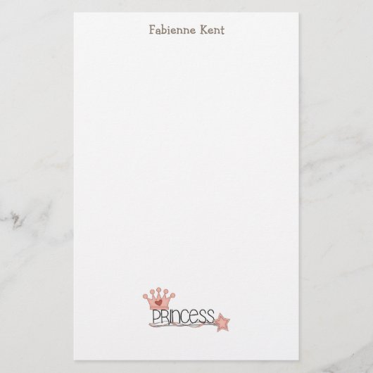 Papeterie Princesse rose · Princesse Wordart (Devant)