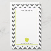 Papeterie Professeur au néon gris de Chevron Apple (Devant / Derrière)