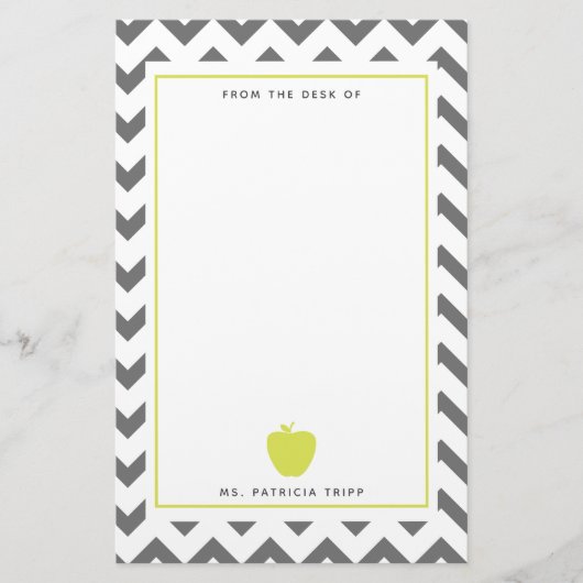 Papeterie Professeur au néon gris de Chevron Apple (Devant)