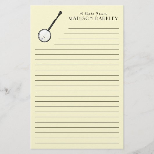 Papeterie Professeur de musique de Banjo (Devant)