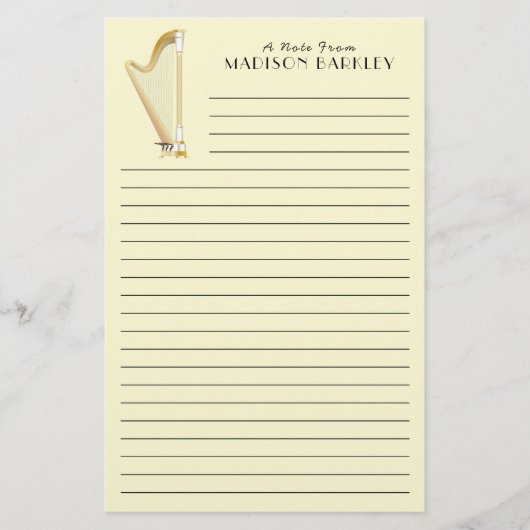 Papeterie Professeur de musique musicale de Harp (Devant)