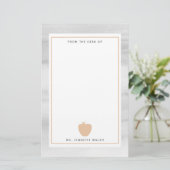 Papeterie Professeur gris d'Apple de pêche d'aquarelle (Debout devant)