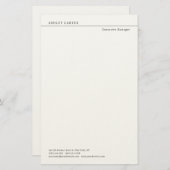 Papeterie Professional elegant white plain minimalist modern (Devant / Derrière)