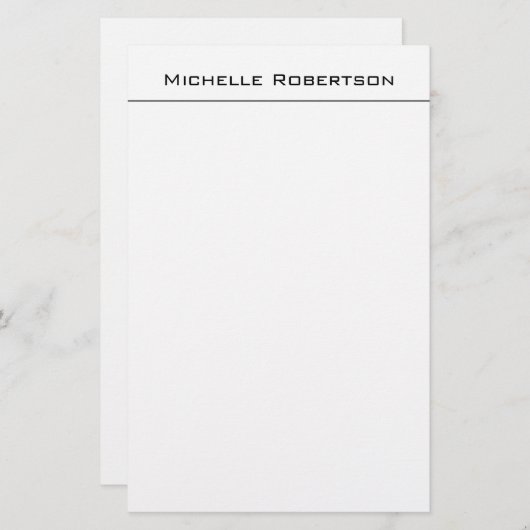 Papeterie Professional Minimalist Plain Simple Modern Name (Devant / Derrière)