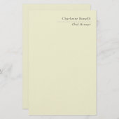 Papeterie Professional Modern Minimalist Plain Beige Color (Devant / Derrière)