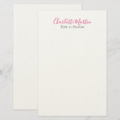 Papeterie Professional Pink White Manager Consultant Chief (Devant / Derrière)