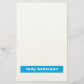 Papeterie Professional Plain Modern Elegant Name Blue White (Devant)
