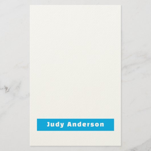 Papeterie Professional Plain Modern Elegant Name Blue White (Devant)