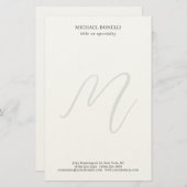 Papeterie Professional Plain Modern Minimalist Monogrammed (Devant / Derrière)