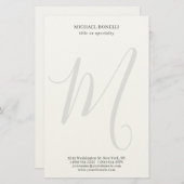 Papeterie Professional Plain Modern Minimalist Monogrammed (Devant / Derrière)
