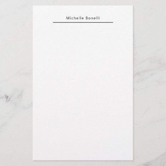 Papeterie Professionnel Blanc Minimaliste Moderne Simple (Devant)