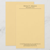 Papeterie Professionnel Élégant Moderne Beige Uni (Devant / Derrière)