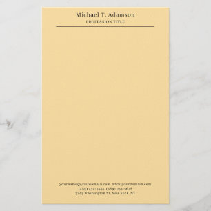 Papeterie Professionnel Élégant Moderne Beige Uni