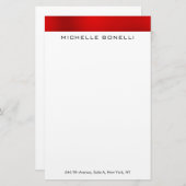 Papeterie Professionnel élégant moderne rouge blanc minimali (Devant / Derrière)