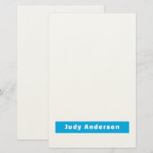 Papeterie Professionnel Élégant Moderne Simple Nom Bleu Blan (Devant / Derrière)