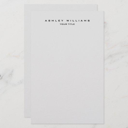 Papeterie Professionnel gris moderne uni unique (Devant / Derrière)