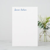 Papeterie Professionnel Moderne Minimaliste Bleu Blanc (Debout devant)