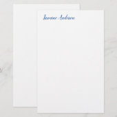 Papeterie Professionnel Moderne Minimaliste Bleu Blanc (Devant / Derrière)