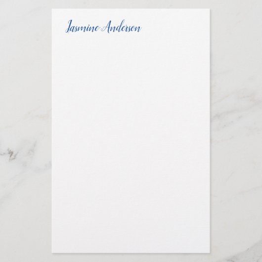 Papeterie Professionnel Moderne Minimaliste Bleu Blanc (Devant)