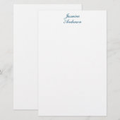 Papeterie Professionnel Moderne Minimaliste Bleu Blanc (Devant / Derrière)