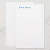 Papeterie Professionnel Moderne Minimaliste Bleu Blanc (Devant / Derrière)