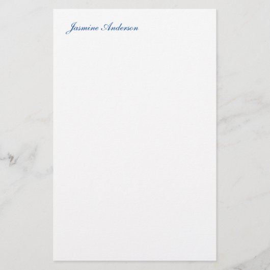 Papeterie Professionnel Moderne Minimaliste Bleu Blanc (Devant)